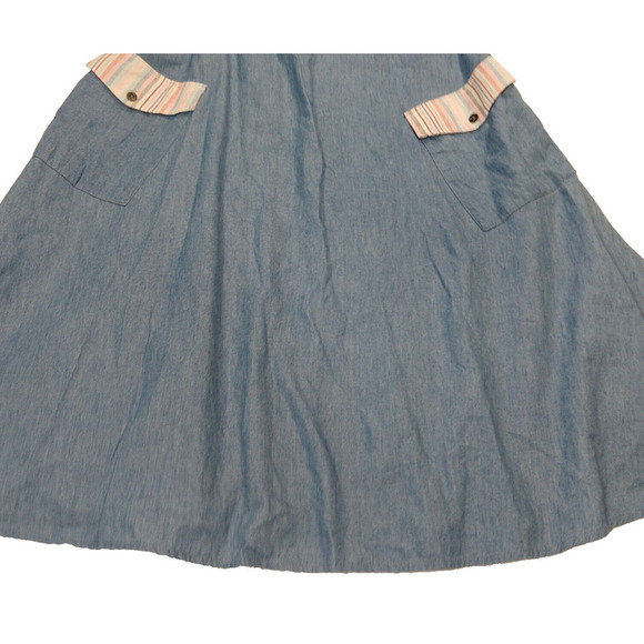 Modcloth Happiness and Cheers A Line Chambray Dress Size XL Retro Sleeveless - Picture 4 of 8